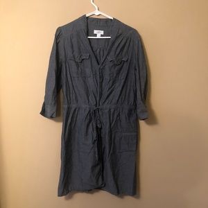 LOFT Denim Dress with Tie Waist Detail
